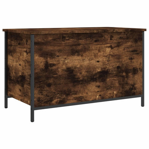 vidaXL Storage Bench Smoked Oak Engineered Wood, Metal Compact