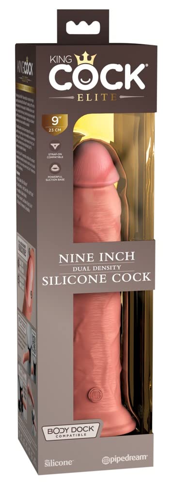 King Cock Elite 9" Silicone Dual Density Cock - Light