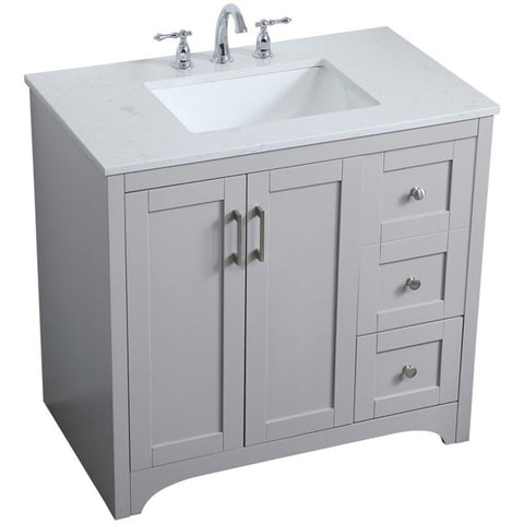 36 Inch Single Bathroom Vanity in Grey, 714632