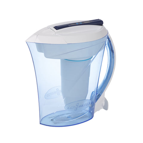 ZeroWater ZD-010rp, 10 Cup 5-Stage Water Filter Pitcher, NSF Certified to Reduce Lead, Other Heavy Metals and PFOA/PFOS, Blue and White
