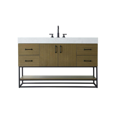 Elegant Kitchen and Bath 54" Single Bathroom Vanity in Chestnut Brown