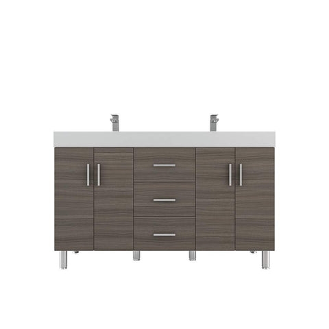 Alya Bath Ripley Bathroom Vanity, 60", Gray