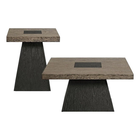 Picket House Rizzo 2PC Occasional Table Set in Grey andDark Espresso CoffeeTable andEnd Table