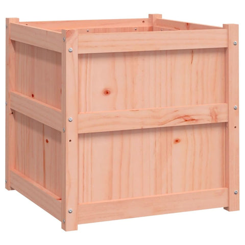 vidaXL Garden Planter - Decorative Outdoor Herb Plant Pot - Solid Douglas Wood - Square 23.6" x 23.6" x 23.6" - Brown Natural