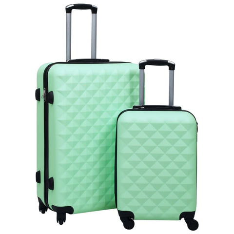 vidaXL Hardcase Trolley Set - Durable ABS Material, 2-Piece Mint Green Luggage Set with Security Locks, 360-Degree Castors, Stackable for Space Efficiency