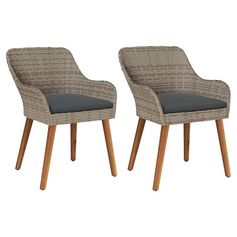 vidaXL Garden Chair 2 pcs Black 62.5 x 55 x 82 cm Poly Rattan, Modern outdoor furniture, comfy rattan chair, stylish patio seating, durable deck piece, fresh design