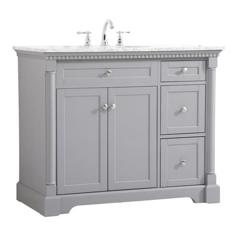 Elegant Decor Indoor Modern Under Sink Bathroom Fixtures Storage Organizer Cabinet 48 inch Single Bathroom Vanity - Walnut with backsplash
