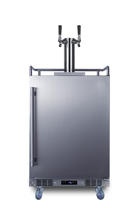 Summit Appliance SBC682WKDTWIN 24" Wide Built-in Wine Kegerator, 5.6 cu.ft. Interior, Weatherproof, Dual Tap System, Automatic Defrost, Tap Cool System, Digital Thermostat, Stainless Steel Drip Tray