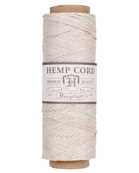 Hemptique 100% Natural Hemp Cord Single Spool - 205ft ~ 62.5m Hemp String Spool - Crafters Number 1 Choice - .5mm Cord Thread for Jewelry Making, Macramé, Scrapbooking, & More - Natural