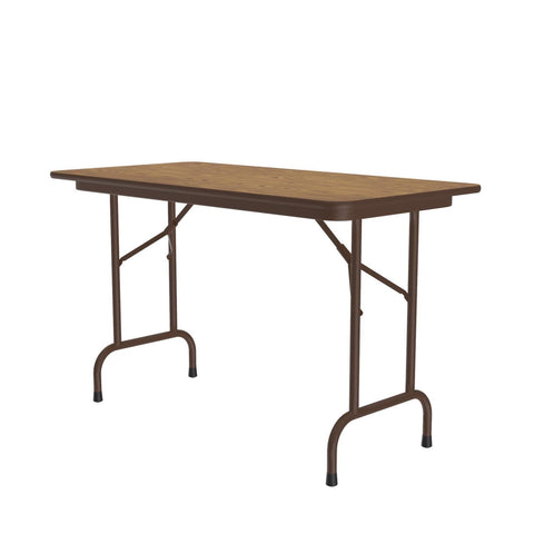 Correll Rectangular Laminate Top Folding Table with Medium Oak CF2448TF-06