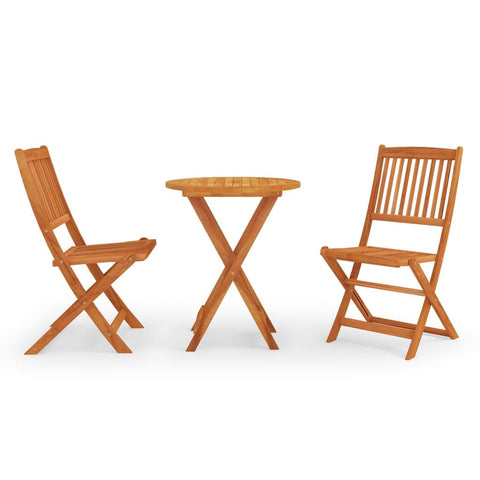 vidaXL Outdoor Dining Set Wooden Solid Eucalyptus Wood Compact