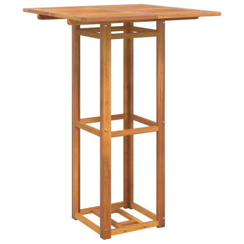 vidaXL Bistro Bar Table with Square Top and Slatted Design - 29.5"x29.5"x43.3" - Made of Solid Acacia Wood - Ideal for Patio and Garden - Durable and Stylish - Easy to Assemble