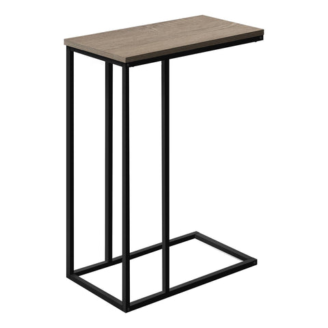 Monarch Specialties I 3766 Accent Table, C-Shaped, End, Side, Snack, Living Room, Bedroom, Metal, Laminate, Brown, Black, Contemporary, Modern