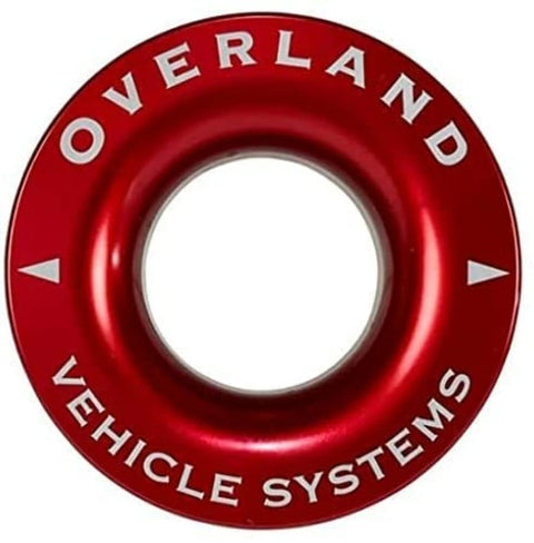 Overland Vehicle Systems Recovery Ring 2.5" 10,000 lb. Red with Storage Bag - T6 6061 Aircraft Grade Aluminum - for Use for Truck, SUV, ATV and UTV