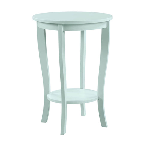 Convenience Concepts American Heritage Round End Table with Shelf, Sea Foam