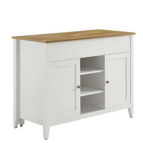Modway Garland Kitchen Island in Oak White