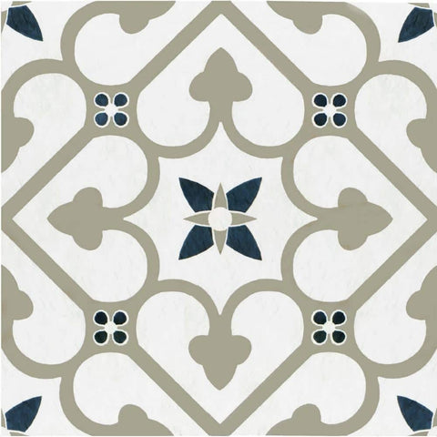 Retro Self Adhesive 12-Inch Vinyl Floor Tiles, 20 Tiles - 12" x 12", Clover Pattern - Peel & Stick, DIY Flooring for Kitchen, Dining Room, Bedrooms & Bathrooms by Achim Home Decor, Blue/Grey