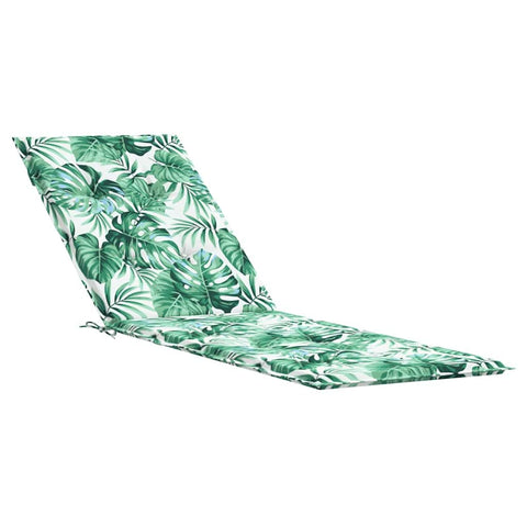 vidaXL Polyester Deck Chair Cushion with Durable Oxford Fabric, Comfortable Foam Fiber Filling, Non-Slip Design - Versatile for Indoor and Outdoor Furniture, Leaf Pattern, Water Repellent.