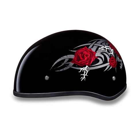 Daytona Helmets Half Skull Cap Motorcycle Helmet – DOT Approved [Rose] [M]