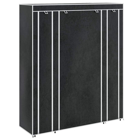 vidaXL Cabinet Black Non-Woven Fabric, Iron Collapsible Fabric Wardrobe