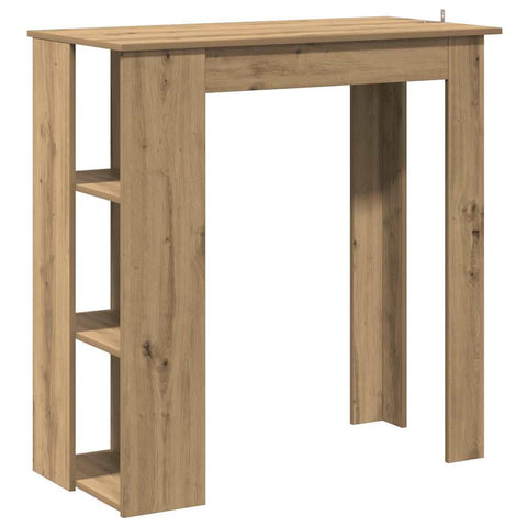 vidaXL Stylish Artisan Oak Bar Table with Storage | Engineered Wood Dimensions 40.2X19.7X40.7 in Modern Design for Home and Kitchen Dining Tables Top Pub Stool Furniture Breakfast