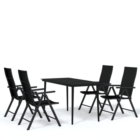 vidaXL Powder-Coated Steel Garden Dining Set in Black