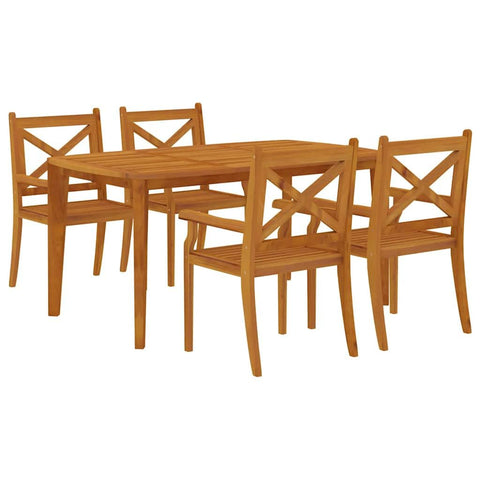 vidaXL Solid Acacia Wood Standard Durable Garden Dining Set Natural/Brown