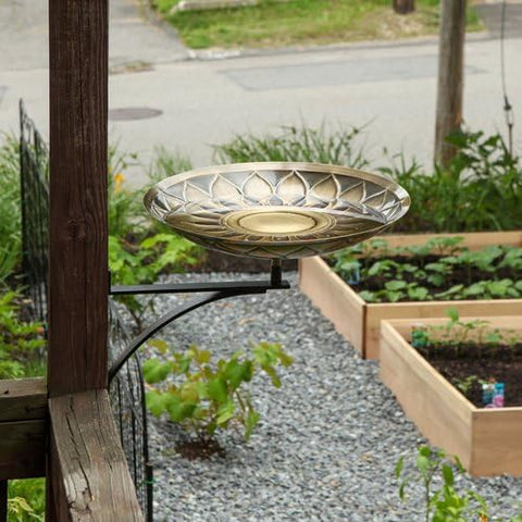 African Sunflower Birdbath with Wall Mount by Achla Designs