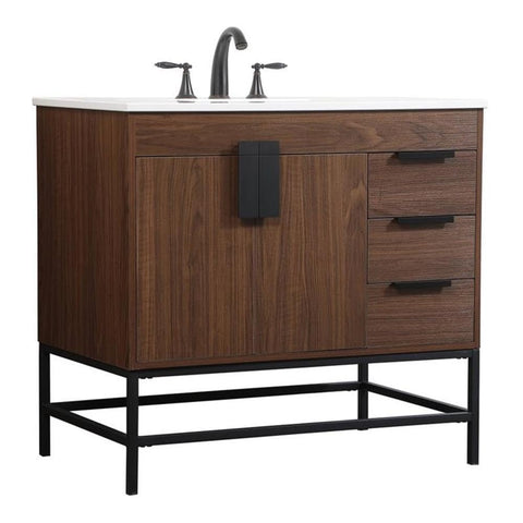 Elegant Decor Indoor Modern Under Sink Bathroom Fixtures Storage Organizer Cabinet 48 inch Single Bathroom Vanity - Grey with backsplash