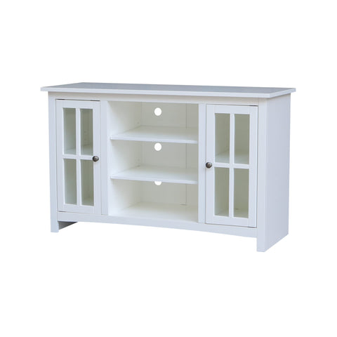 IC INTERNATIONAL CONCEPTS Entertainment/TV Stand with Open Shelves and 2 Doors in White - 48" Height