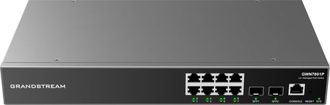 Grandstream GWN7801P | 8-Port Gigabit Ethernet Layer 2+ Managed PoE Switch