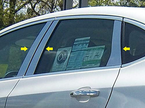 QAA is Compatible with 2012-2017 Buick Verano 6 Piece Stainless Pillar Post Trim PP52541