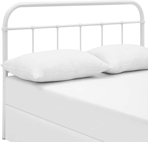 Oakestry Serena Rustic Farmhouse Style Steel Metal White Headboard Size Queen with Smooth and Stylish Finish Headboard is Sturdy for Variety of Décor Styles