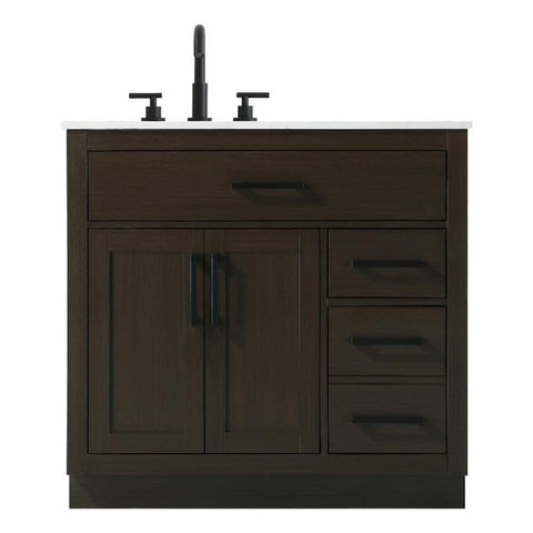 Elegant Kitchen and Bath Alden 36" Single Bathroom Vanity in Mocha Brown