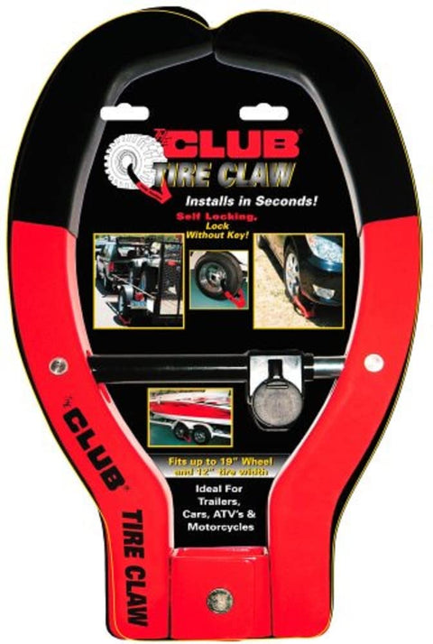 Winner International The Club 491 Tire Claw XL Security Device, red black