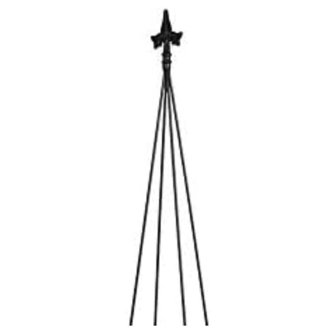 Oakestry Fleur-De-Lis Wrought Iron Trellis for Climbing Plants, Elegant Black Metal Garden Art for Patio Yard Décor, Durable Plant Support Frame for Flowers, Vines, and Vertical Outdoor Landscaping