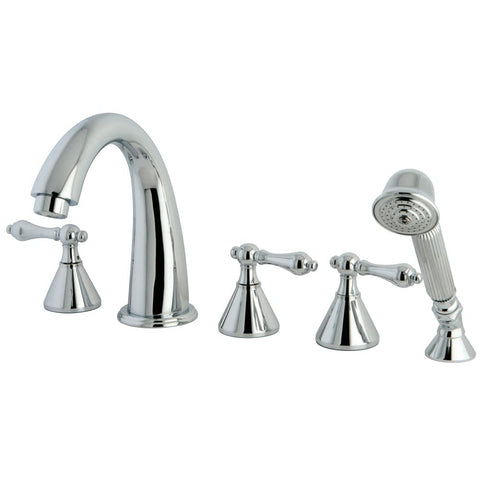 Kingston Brass KS23615AL Roman Tub Faucet 5 Pieces with Hand Shower, Polished Chrome
