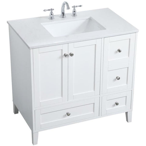 36 Inch Single Bathroom Vanity in White, 714617