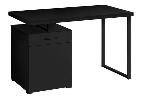 Monarch Specialties I 7761 Computer Desk, Home Office, Laptop, Left, Right Set-up, Storage Drawers, 48" L, Work, Metal, Laminate, Black, Contemporary, Modern
