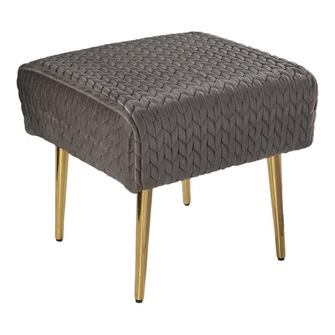 SEI Furniture Medlana Woven Upholstered Ottoman, Grey