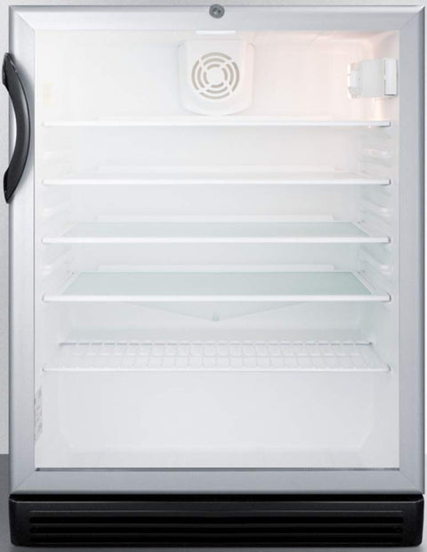 Commercial glass door built-in ADA compliant craft beer and wine refrigerator with digital thermostat black cabinet and lock
