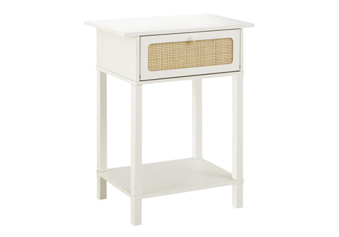 Monarch Specialties I 3843 Accent Table, 2 Tier, End, Nightstand, Side Table, Bedroom, Living Room, White Laminate