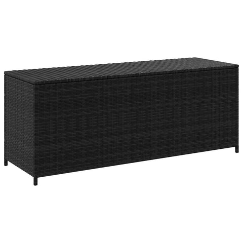 vidaXL Patio Storage Box â€“ Versatile Outdoor Bench and Storage Chest, Durable Poly Rattan and Powder-Coated Steel Frame, 352.7 lbs Capacity, 59"x19.7"x23.6" Dimensions