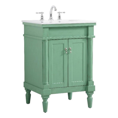 Elegant Kitchen and Bath Lexington 24" Solid Wood Bathroom Vanity in Green