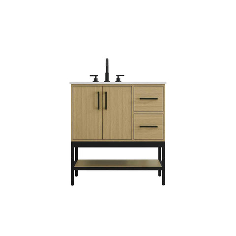 Elegant Kitchen and Bath 32" Single Bathroom Vanity in Honey Brown