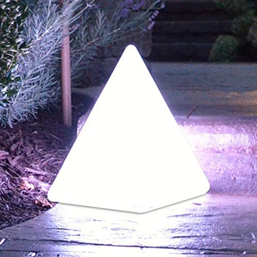 CAIRO- LED Illuminated Pyramid with 16 color options and 4 color changing modes on the remote, It floats Portable, waterproof, and requires no batteries, Charge lasts approximately 8 hours