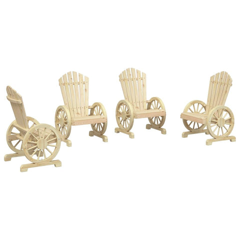 vidaXL Adirondack Garden Chairs Set of 4 Solid Spruce Wood