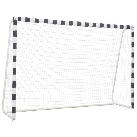 vidaXL Soccer Goal with Solid Metal Posts and PE Net, Weather Resistant Outdoor Game Equipment Suitable for Adults and Children, Easy Assembly - Black and White, 118.1"x78.7"x35.4"