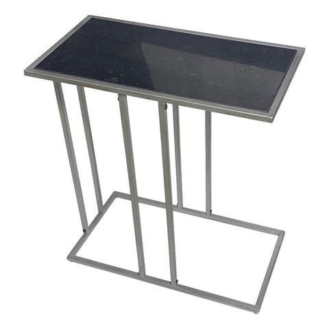Serena End Table Black Marble Industrial