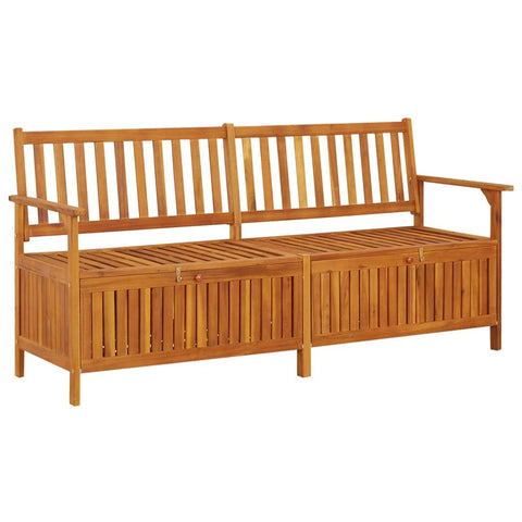 vidaXL Stable Solid Acacia Wood Storage Bench - Weather- Wooden Patio Furniture with Ample Storage Space & Comfortable Seating